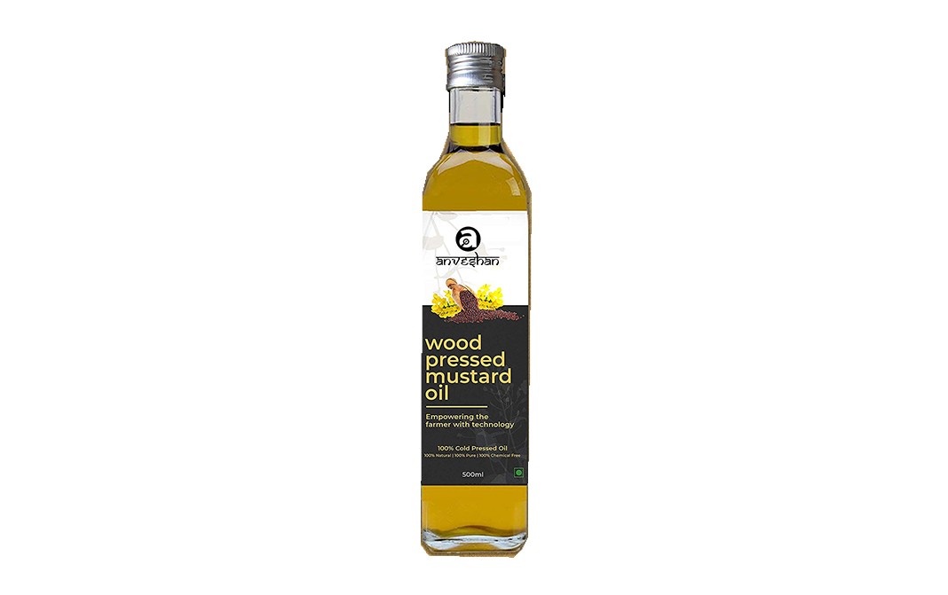 Anveshan Wood Pressed Mustard Oil   Plastic Bottle  500 millilitre
